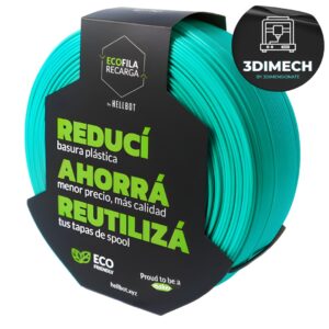 Filamento PLA Aqua Hellbot Ecofila Recarga 1kg 1.75mm