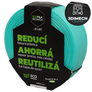 Filamento PLA Aqua Pastel Hellbot Ecofila Recarga 1kg 1.75mm