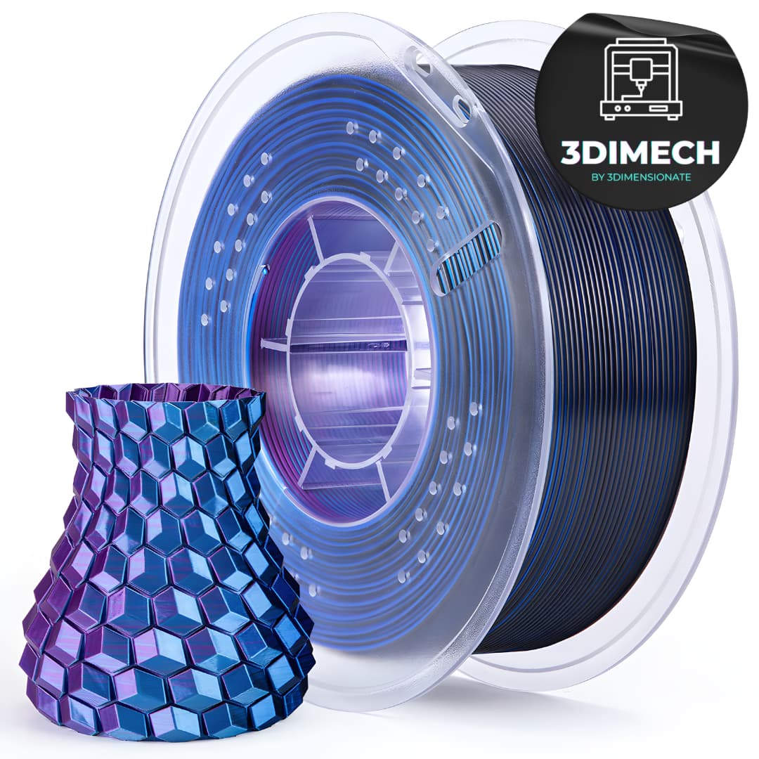 Filamento PLA Azul Morado Negro Silk Elegoo Premium