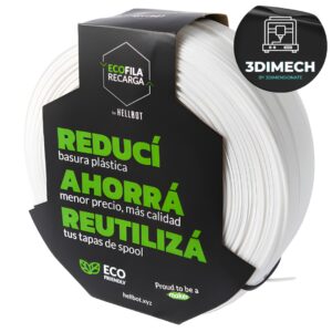 Filamento PLA Blanco Hellbot Ecofila Recarga 1kg 1.75mm