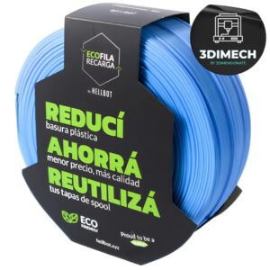 Filamento PLA Celeste Hellbot Ecofila Recarga 1kg 1.75mm