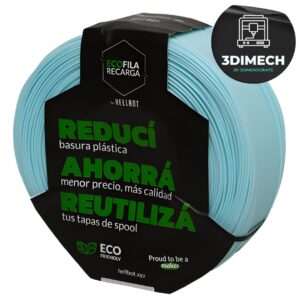 Filamento PLA Celeste Pastel Hellbot Ecofila Recarga 1kg 1.75mm