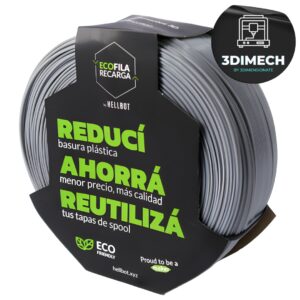 Filamento PLA Gris Hellbot Ecofila Recarga 1kg 1.75mm