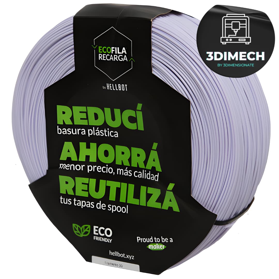 Filamento PLA Lavanda Pastel Hellbot Ecofila Recarga 1kg