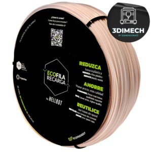 Filamento PLA Marfil Piel Hellbot Ecofila Recarga 1kg 1.75mm
