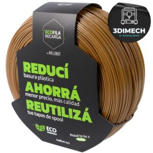Filamento PLA Marrón Claro Capibara Hellbot Ecofila Recarga 1kg 1.75mm
