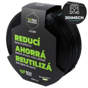 Filamento PLA negro Hellbot Ecofila Recarga 1kg 1.75mm