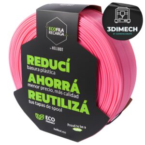Filamento PLA Rosa Hellbot Ecofila Recarga 1kg 1.75mm