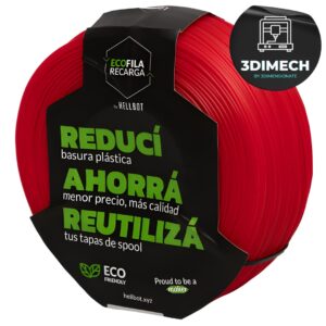 Filamento PLA rubí traslúcido Hellbot Ecofila Recarga 1kg 1.75mm