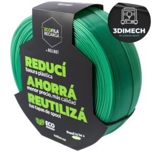 Filamento PLA Verde Hellbot Ecofila Recarga 1kg 1.75mm