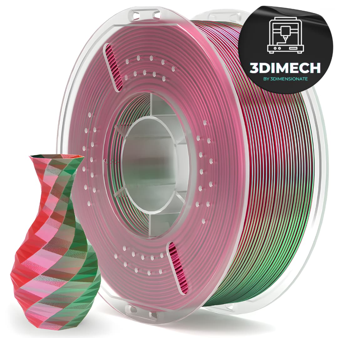 Filamento PLA Verde Rojo Silk Elegoo Premium