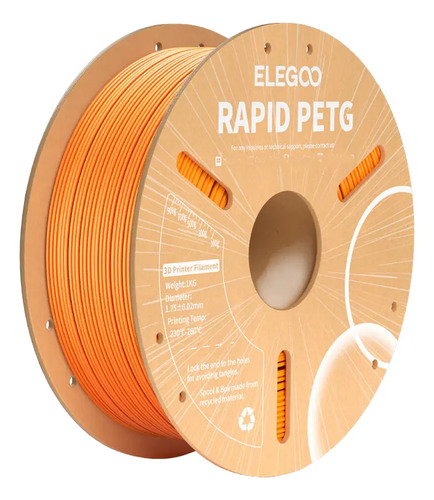 Filamento 3d Rapid Petg 1.75mm X 1kg Elegoo Impresion 3d Naranja